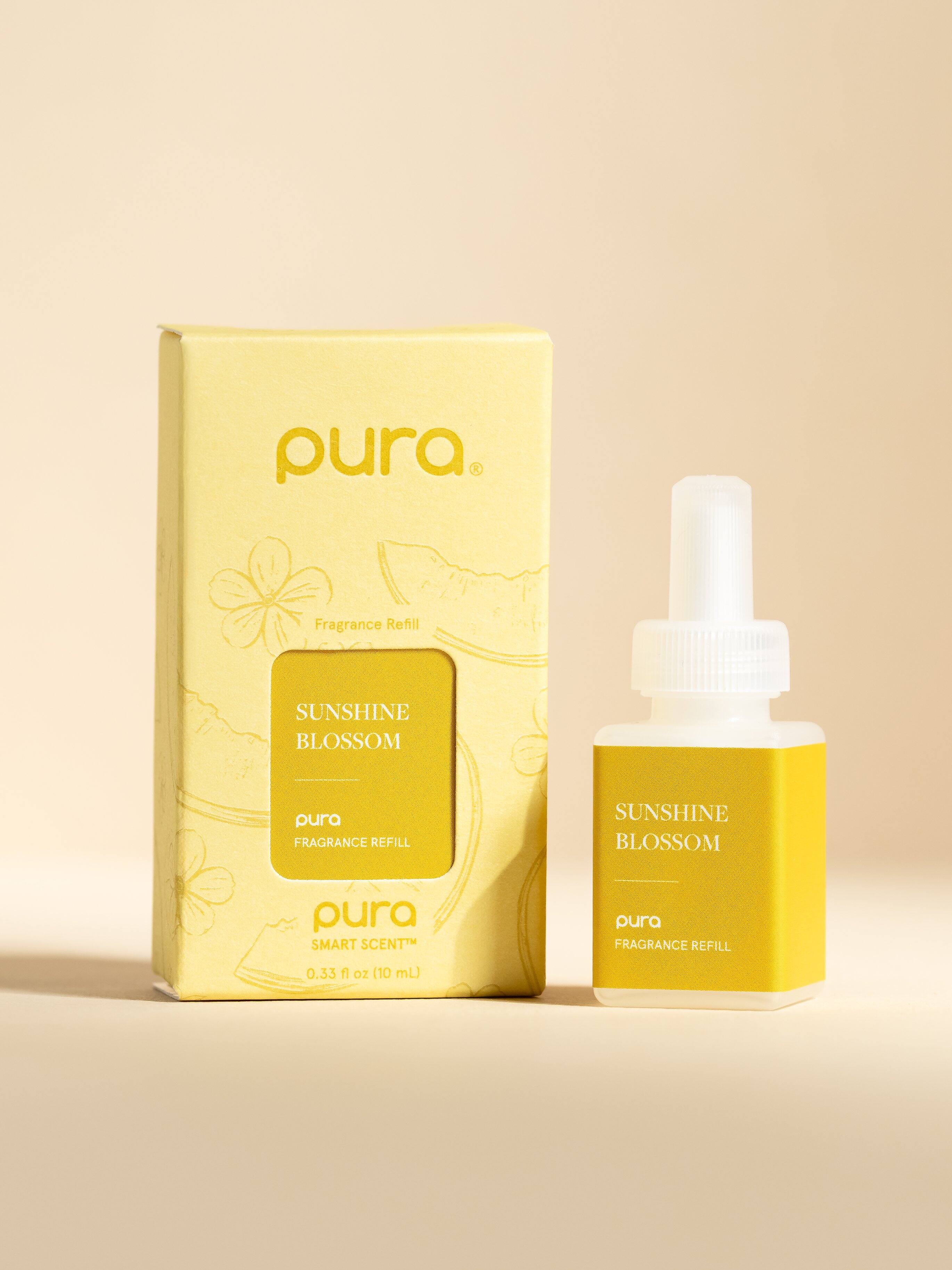 pura  
Fragrance Refill  
SUNSHINE BLOSSOM  
pura  
FRAGRANCE REFILL  
0.33 fl Oz (10 mL)  
pura  
SMART SCENT