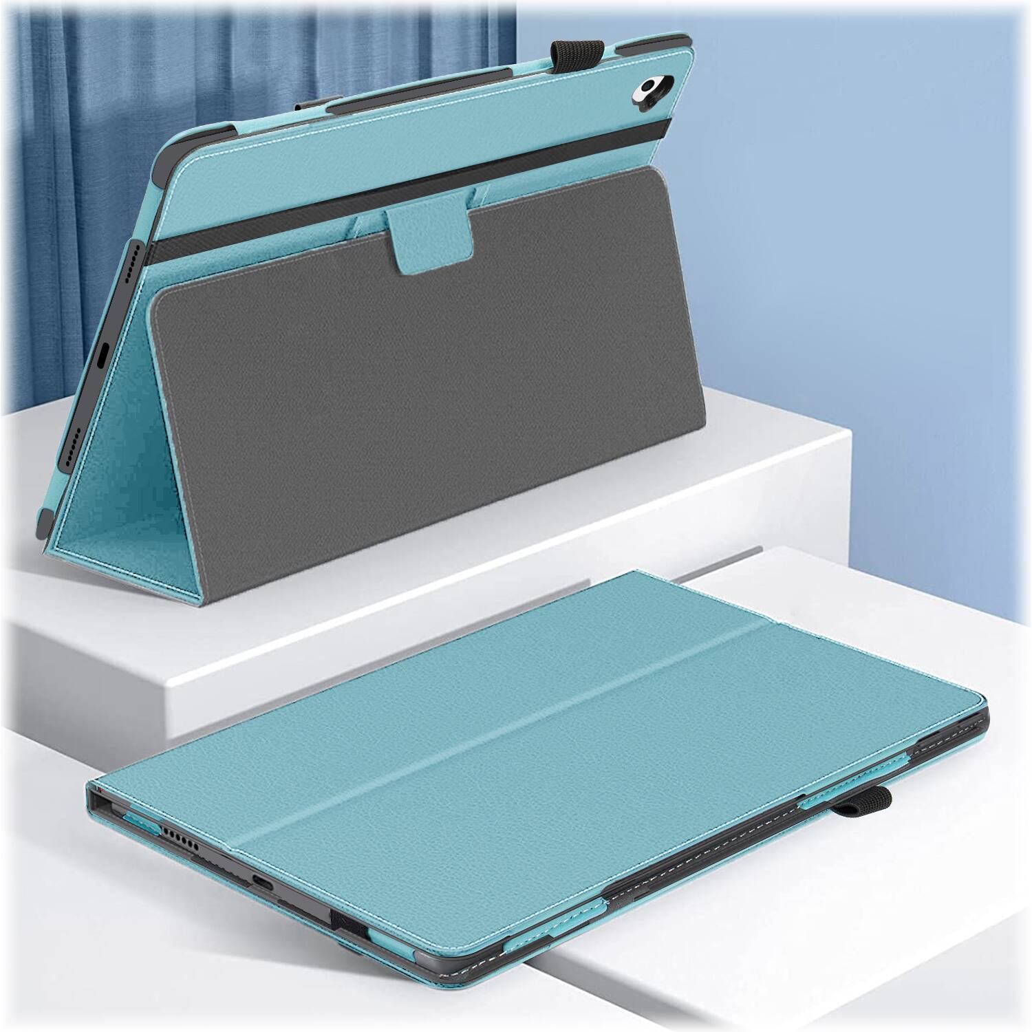 Alt View 14. SaharaCase - Bi-Fold Folio Case for Apple iPad 10.2 (8th Generation 2020 and 9th Generation 2021) - Aqua.