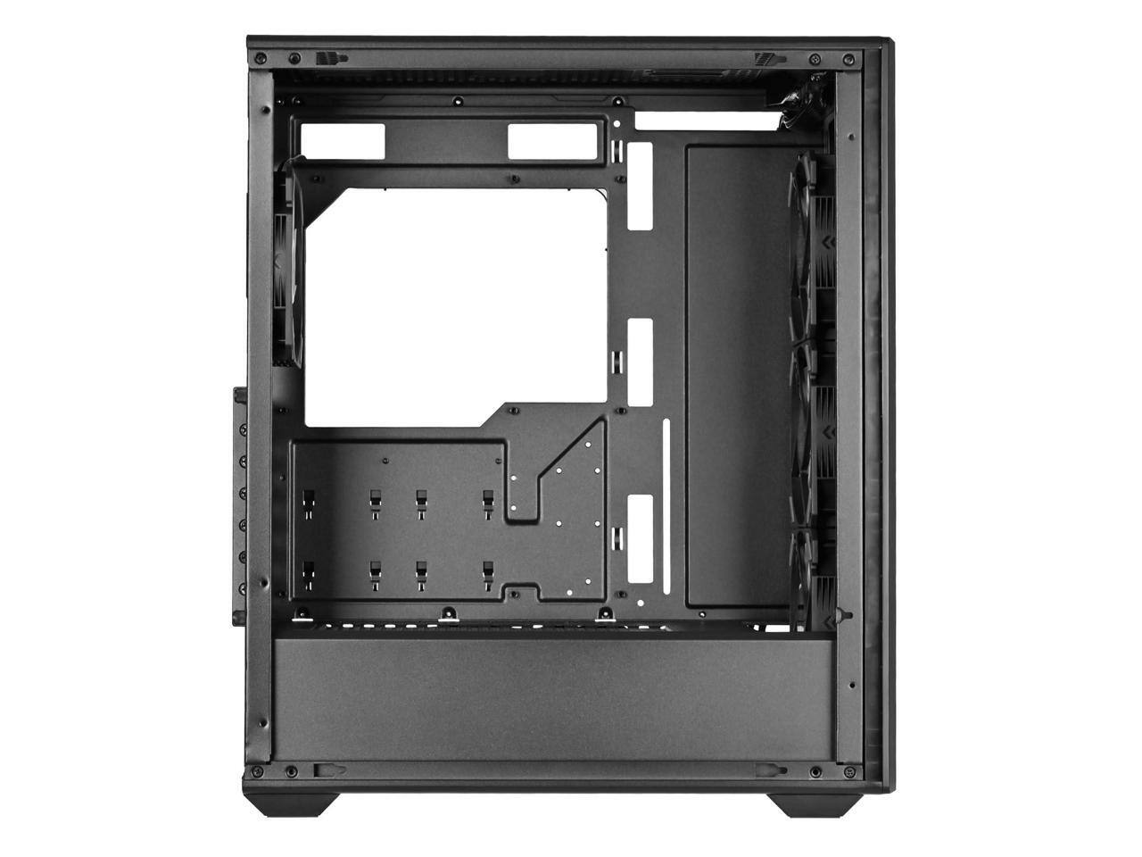 Alt View 5. SilverStone - SilverStone FARA 515XR Black ATX Mid-Tower with Dual Radiator & Rainbow Lighting - Black.