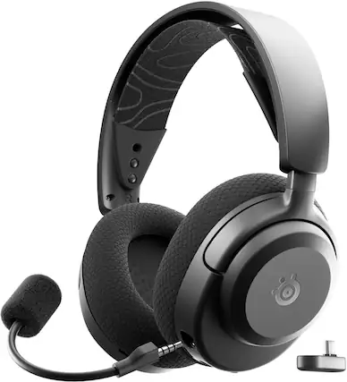 Front. SteelSeries - Arctis Nova 3 Wireless Over-the-Ear Gaming Headset with 2.4Ghz/Bluetooth for PC, PS5/PS4, and Switch - Black.