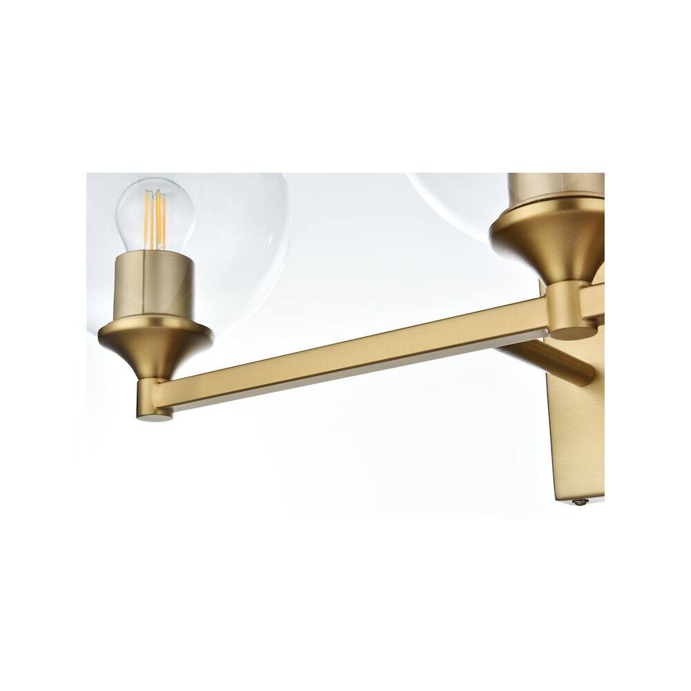 Alt View 1. Living District - Eero 25 inch Wall Sconce in Satin Gold - Satin Gold And Clear.