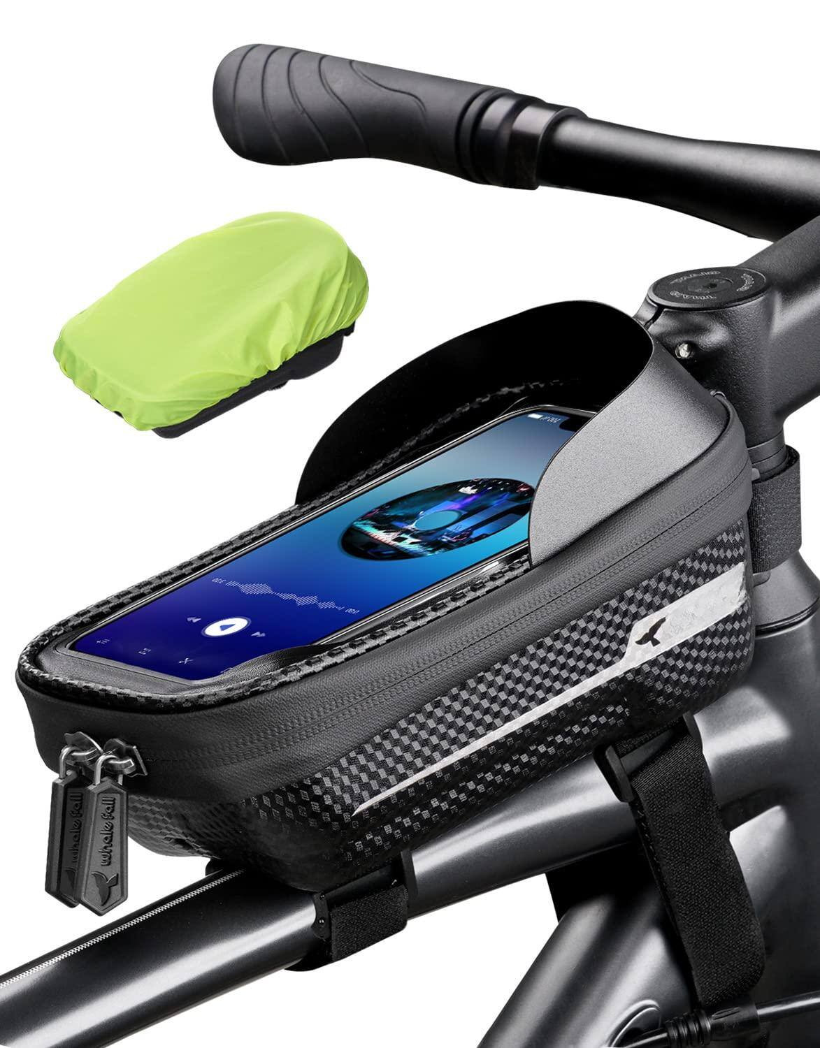 Empire DigiLabs - Waterproof Bike Frame Bag 1 Phone Holder Mount Bicycle Top Tube With Touchscreen Accessories For Phones Und - Black
