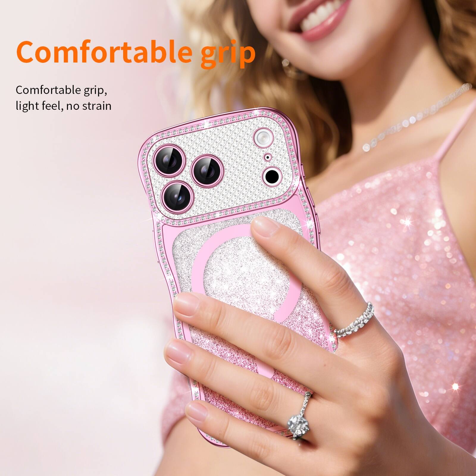 Comfortable grip  
Comfortable grip, light feel, no strain