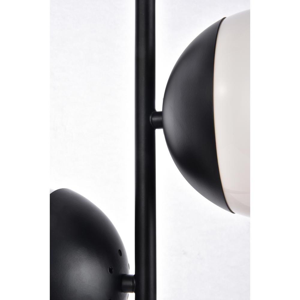 Left. Living District - Eclipse 2 Lights Black Table Lamp With Frosted White Glass - Black And Frosted White.