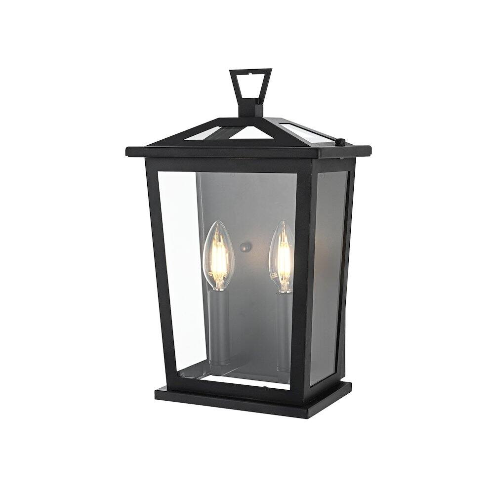 Angle. Elegant Lighting - Richmond 7 inch Outdoor Pendant in Black - Black.