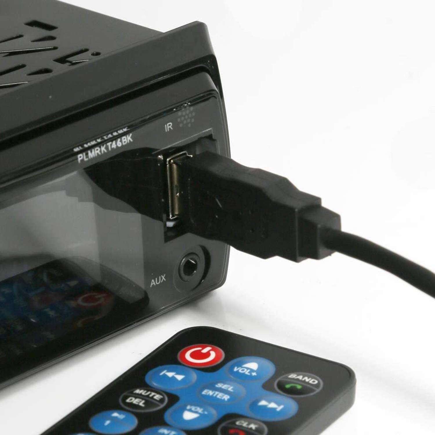 d KHEEK PLMRKT46BK IR AUX H44 VOL BAND SEL DEL MUTE ENTER VOL -I M f CLK INY -