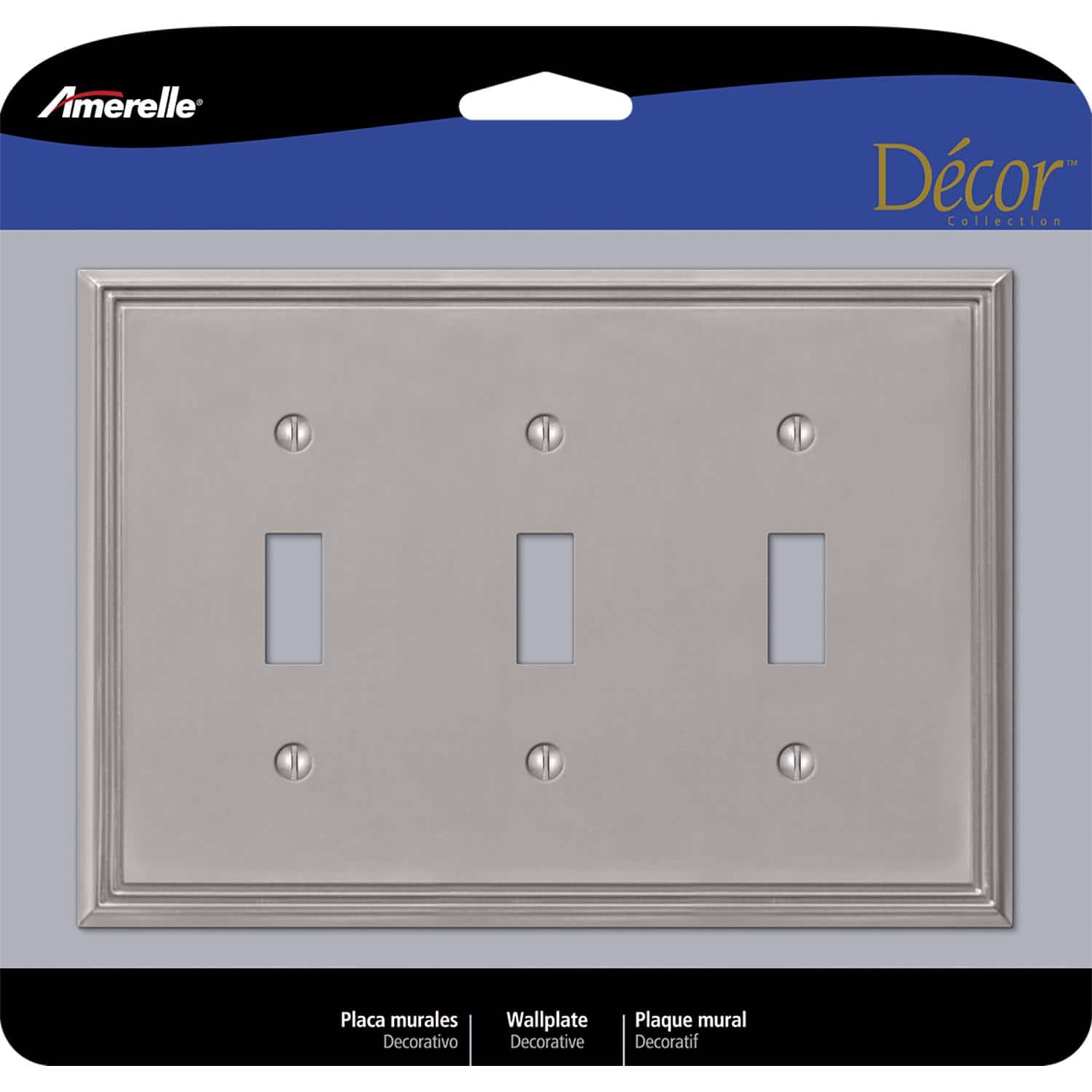 AMERELLE - Metro Brushed 3 gang Die-Cast Metal Toggle Wall Plate 1 pk - Nickel price history on PriceWatchPro