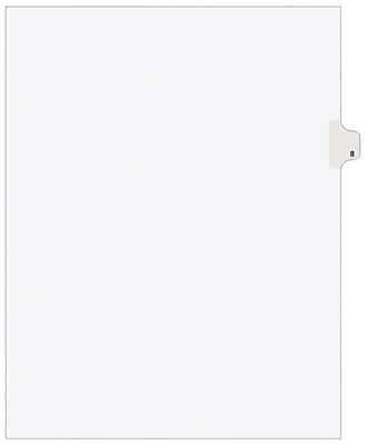 Front. Avery - Individual Numeric Paper Dividers, #8, 25 Sets/Pack - White.