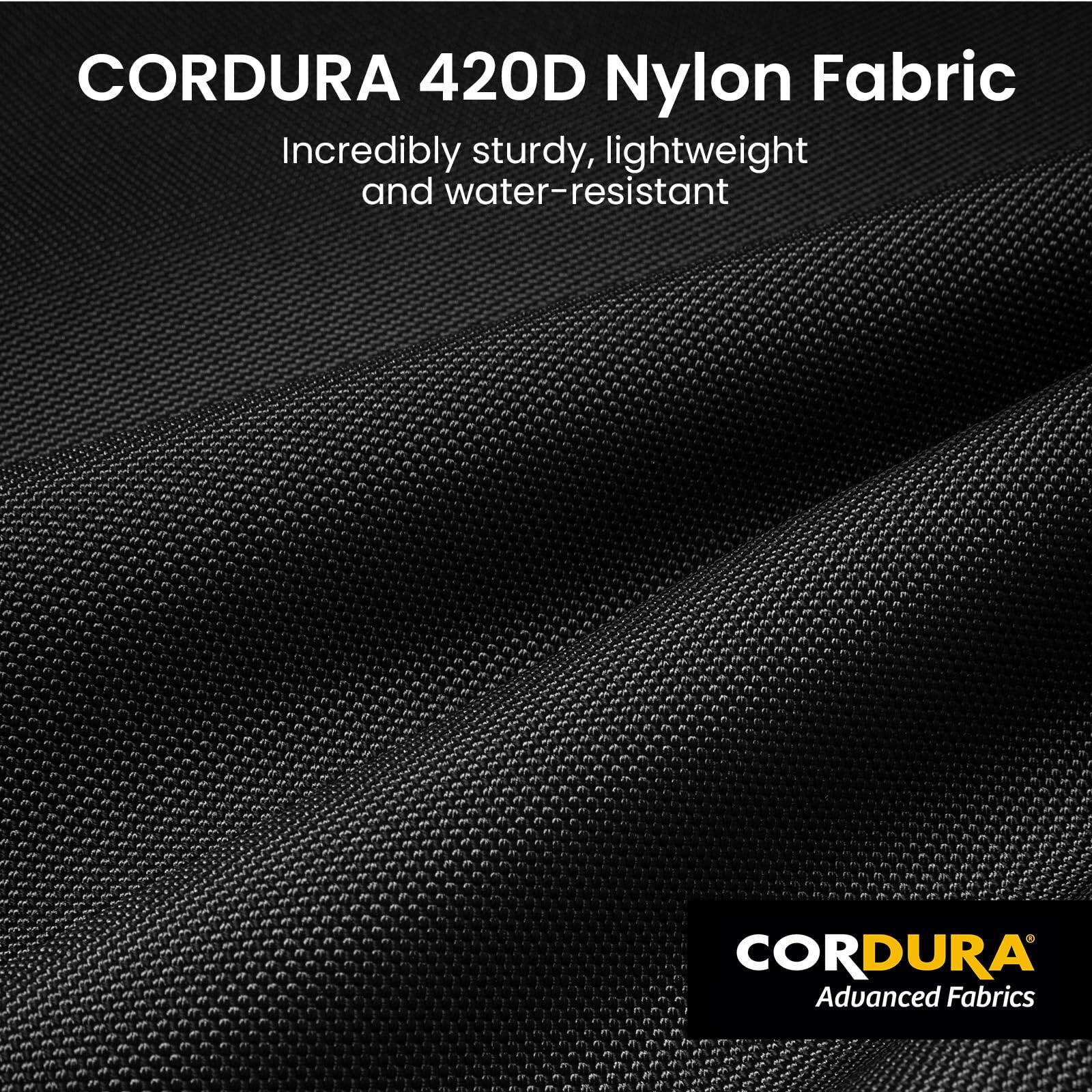 CORDURA 420D Nylon Fabric  
Incredibly sturdy, lightweight and water-resistant  

CORDURA Advanced Fabrics