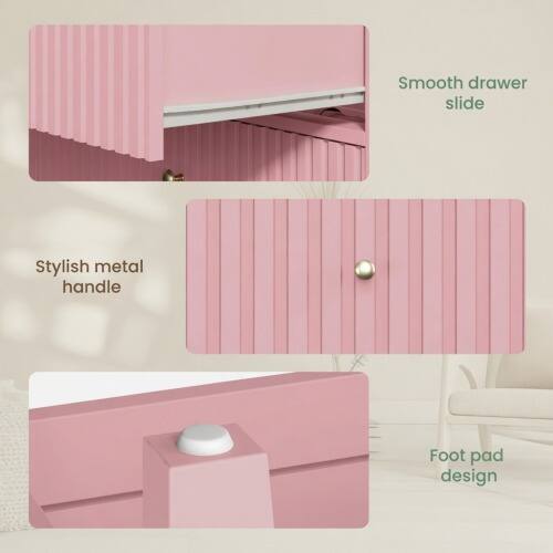Smooth drawer slide  
Stylish metal handle  
Foot pad design