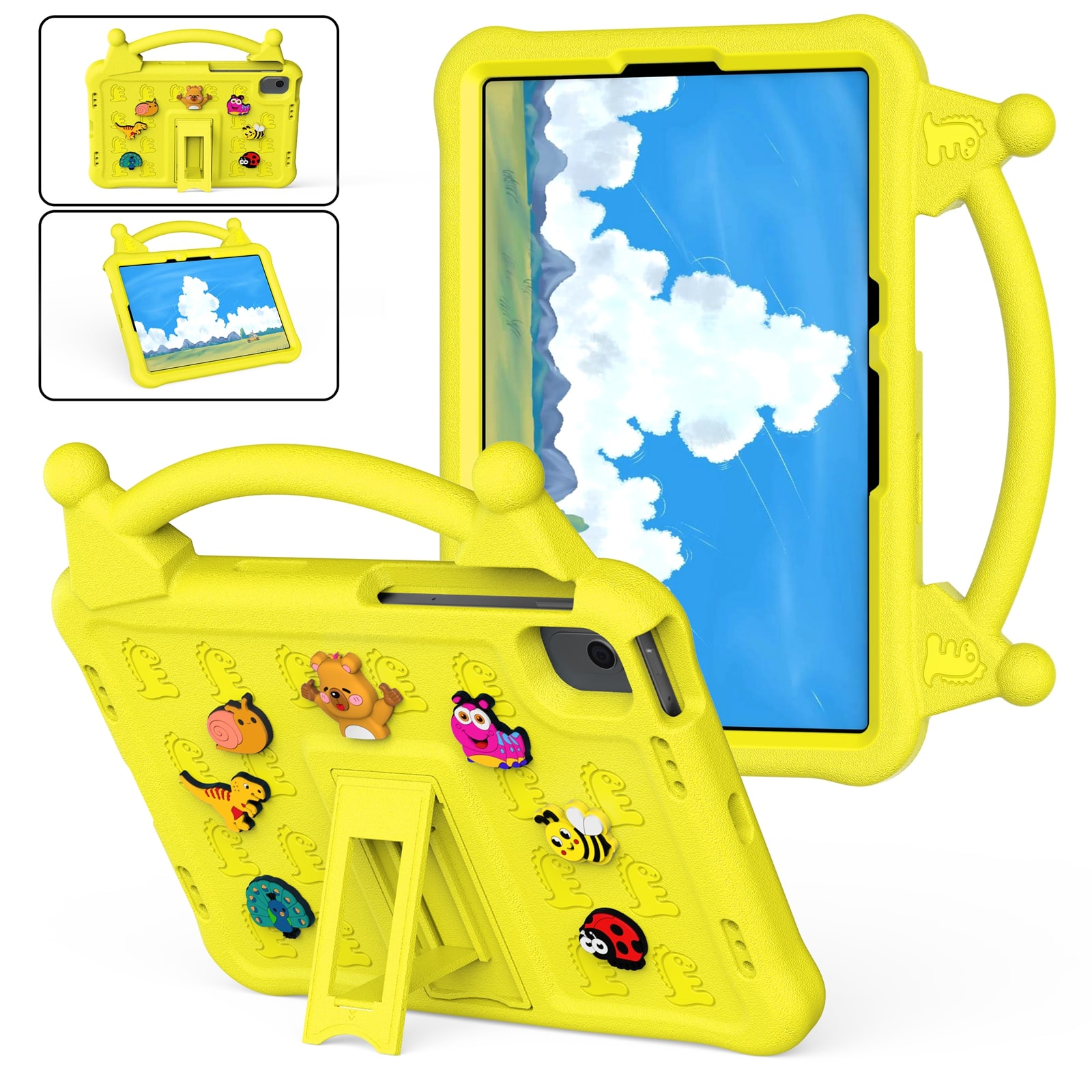 UUCOVER - Kids Case for Samsung Galaxy Tab S11 11-inch 2025 SM-X730 SM-X736B Shockproof EVA Handle Stand Lightweight Cover - Yellow