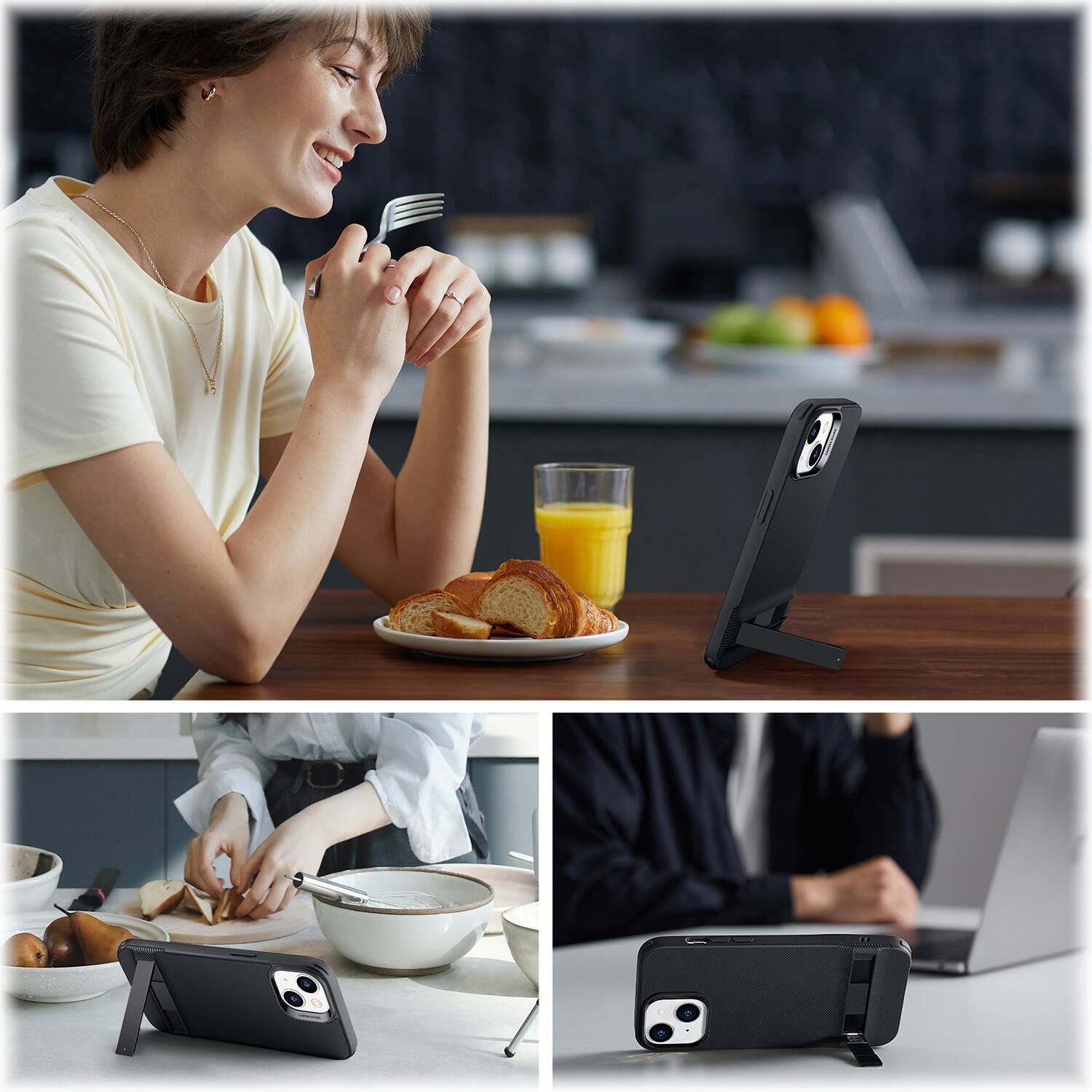 Alt View 13. SaharaCase - AirShield Boost Kickstand Series Case for Apple iPhone 14 Plus - Black.