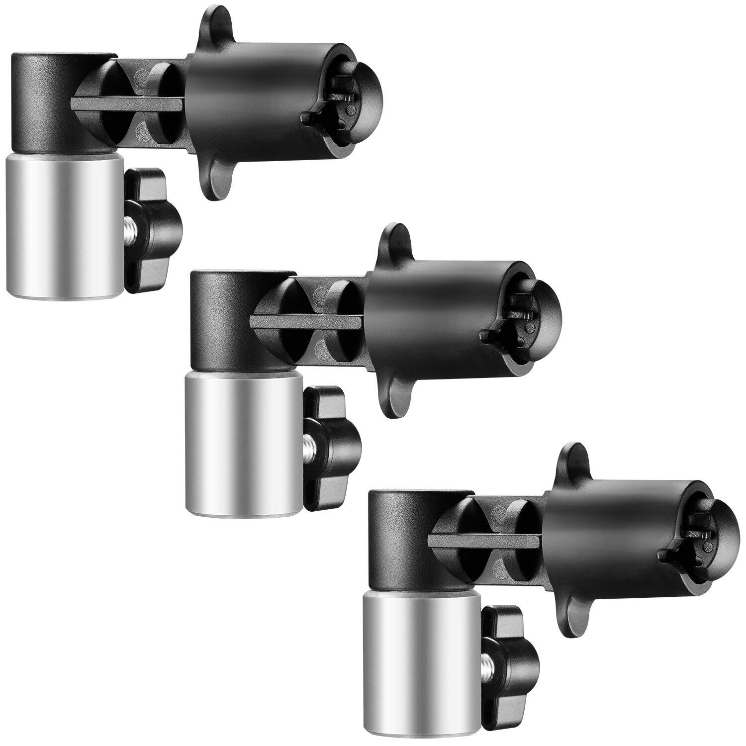 Front. Neewer - Reflector Clamp 3-Pack, 5/8" Stud, Aluminum.