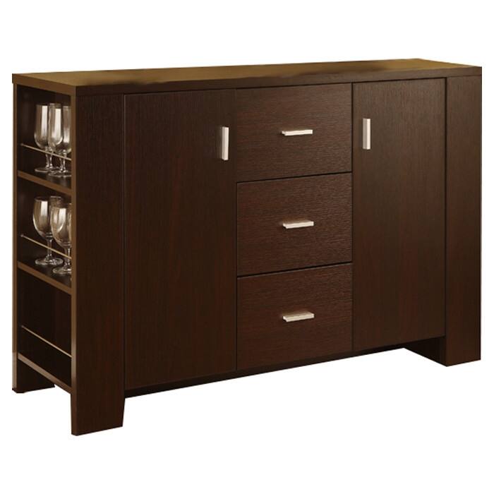 Left. Hivvago - Modern Dining Buffet Sideboard Server in Cappuccino Finish - Cappuccino.