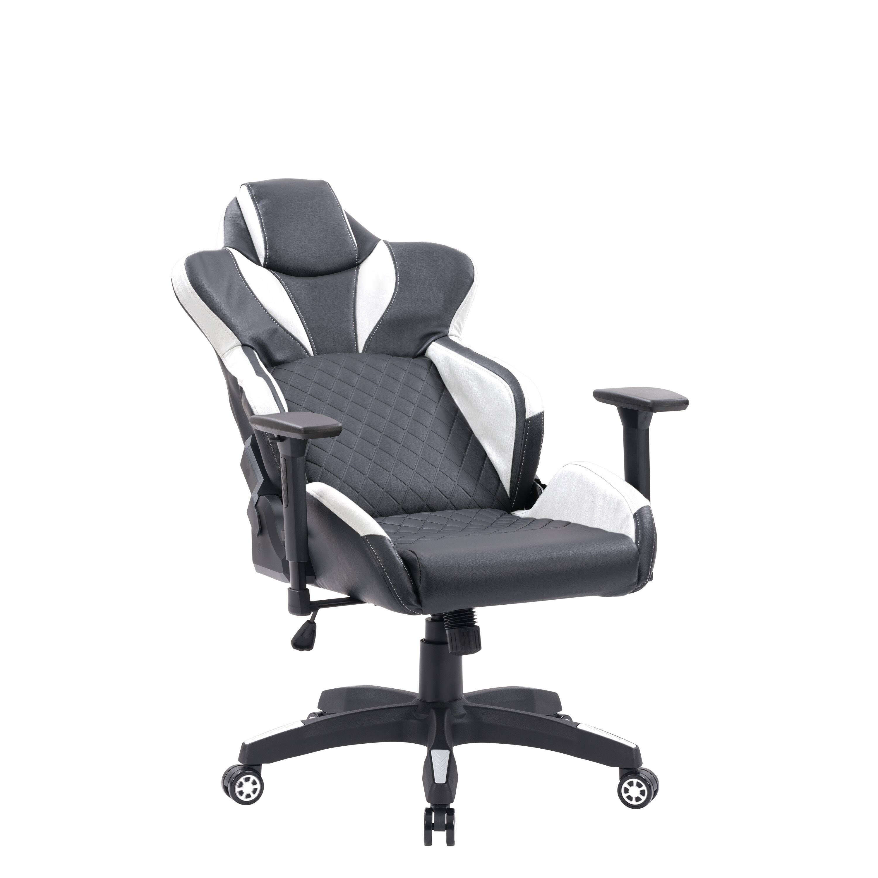 Alt View 11. CorLiving - Nightshade Gaming Chair - Black and White.