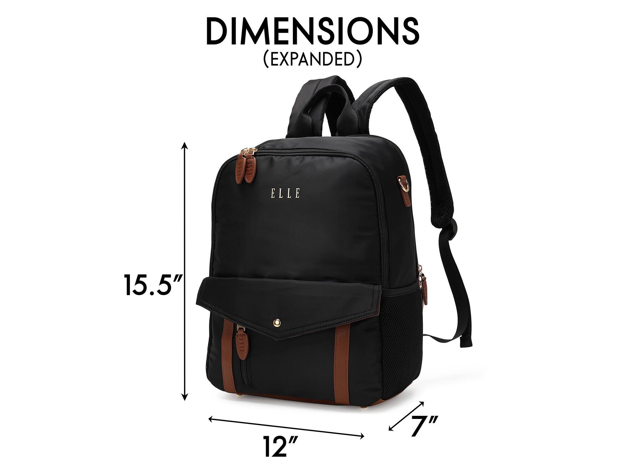 DIMENSIONS (EXPANDED) ELLE 15.5" 12" 7"