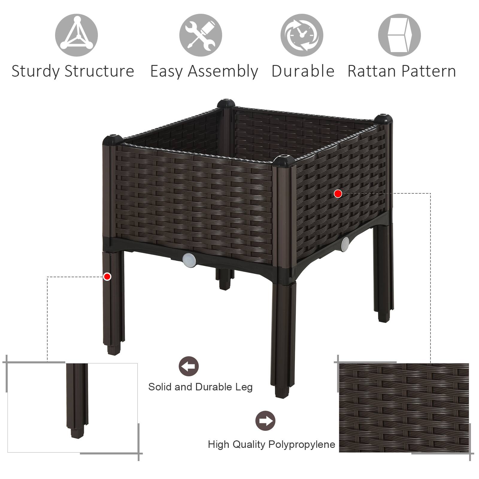 Sturdy Structure, Easy Assembly, Durable, Rattan Pattern, Solid and Durable Leg, High Quality Polypropylene
