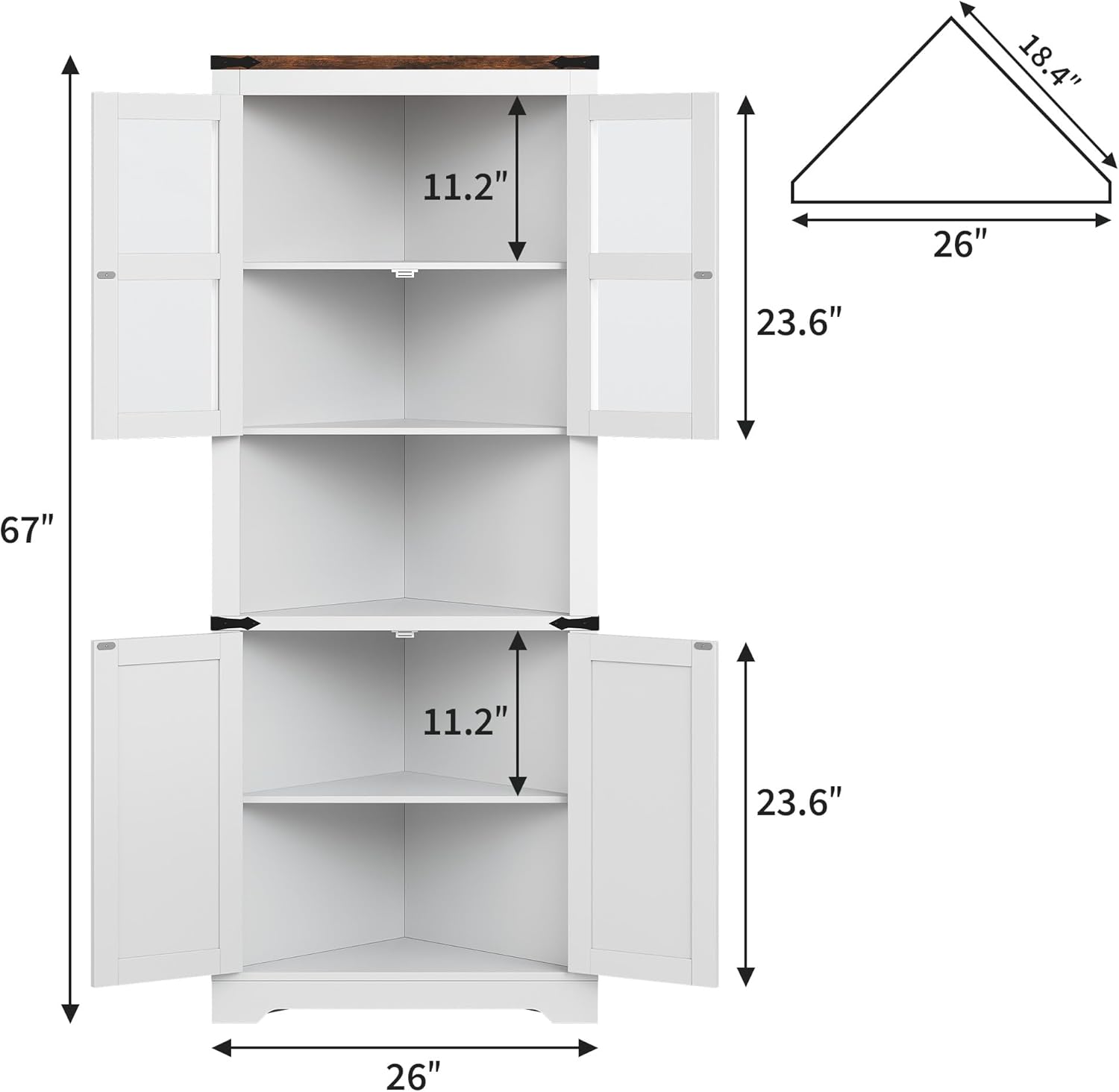 18.4" 11.2" 26" 23.6" 67" 11.2" 23.6" 26"