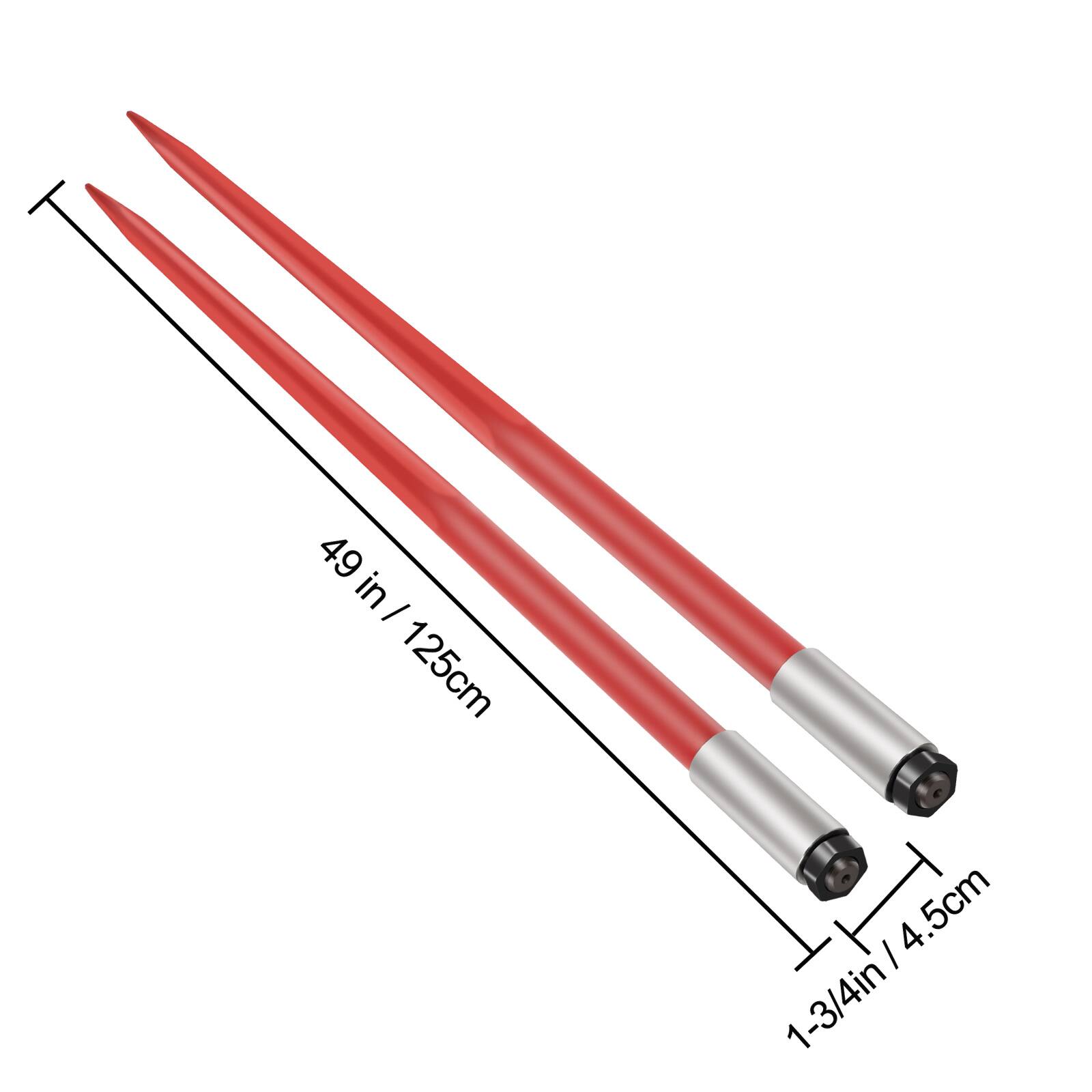 49 in / 125 cm  
1-3/4 in / 4.5 cm