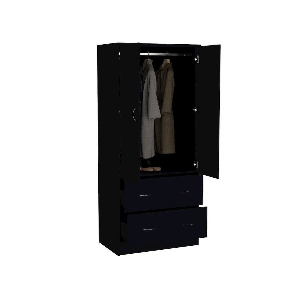 Alt View 1. TuHome - Taly Armoire Black MDF - White.