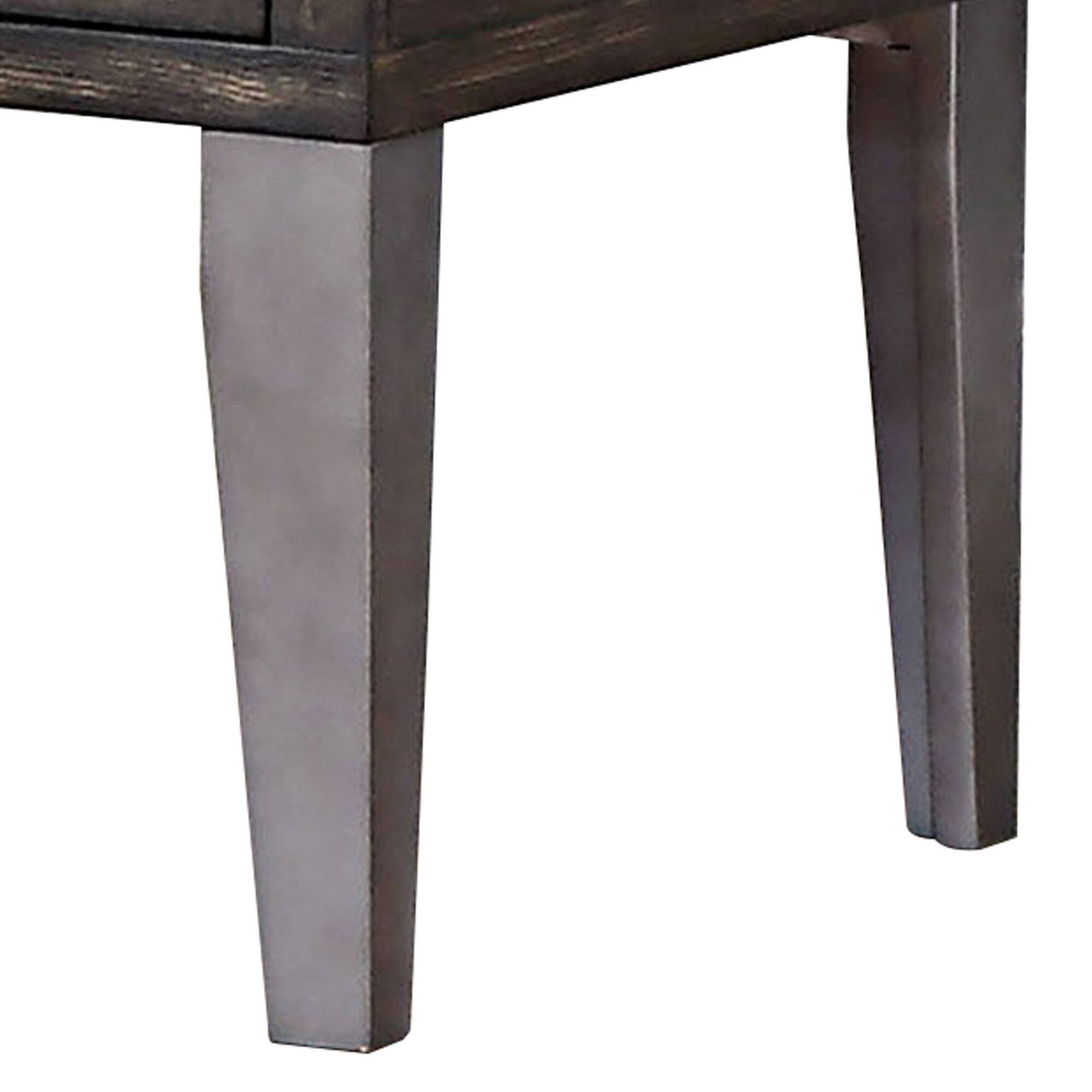 Alt View 1. Manhattan Lane - 1 Drawer Wooden End Table with Metal Angled Legs - Brown.