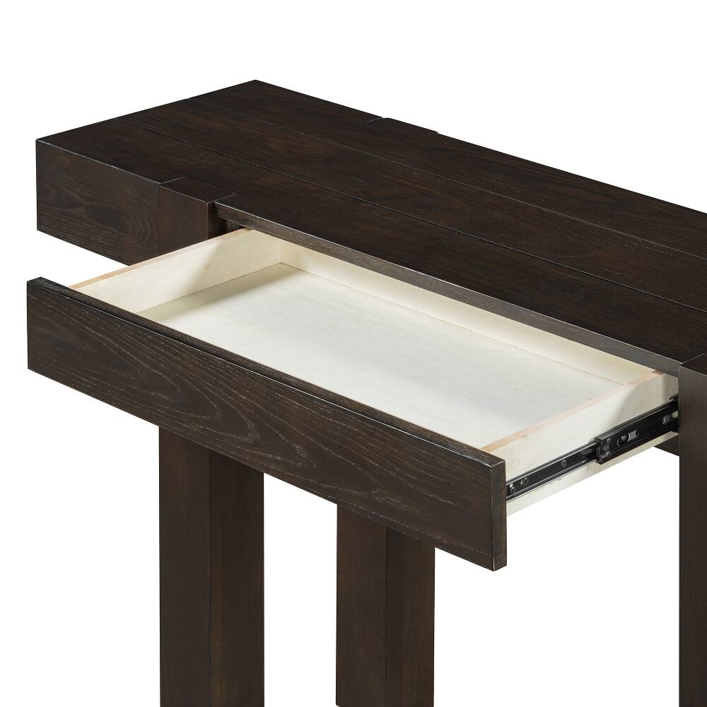 Alt View 3. Loheer - Loheer Rustic Console Table Espresso Entryway Table with Drawer - Espresso.