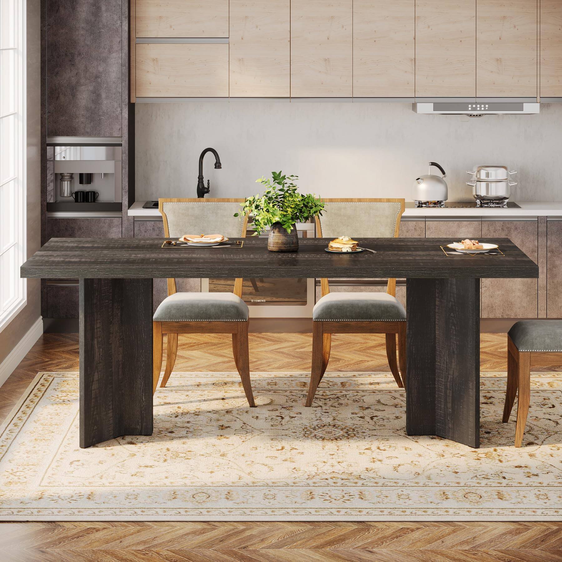 Tribesigns 63 Inch Rectangular Dining Table with Spacious Tabletop for ...