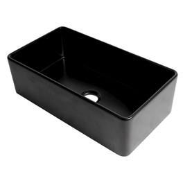 Alfi - brand Matte Smooth Apron 33 x 18 Single Bowl Fireclay Farm Sink - Black