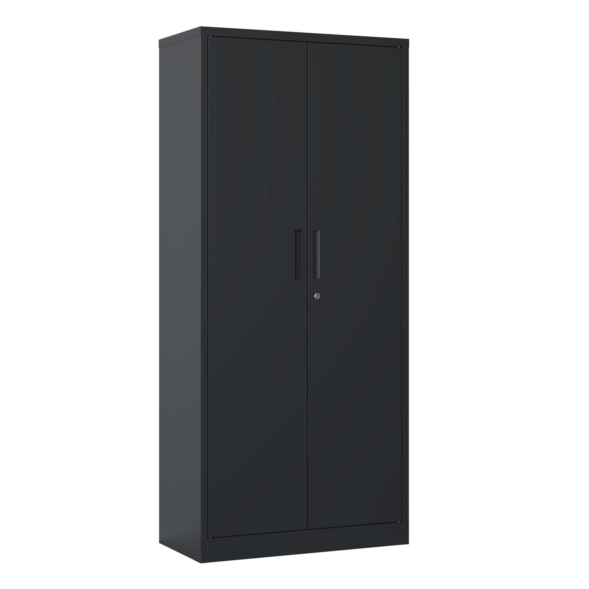 Front. Dexmalle - Dexmalle-72"H Metal Garage File Storage Cabinet with Lock,4 Shelves-Black.