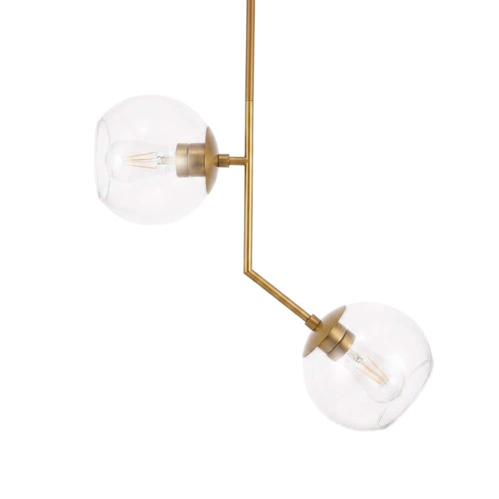 Living District - Ryland 2 Light Pendant - Brass And Clear Glass price history on PriceWatchPro