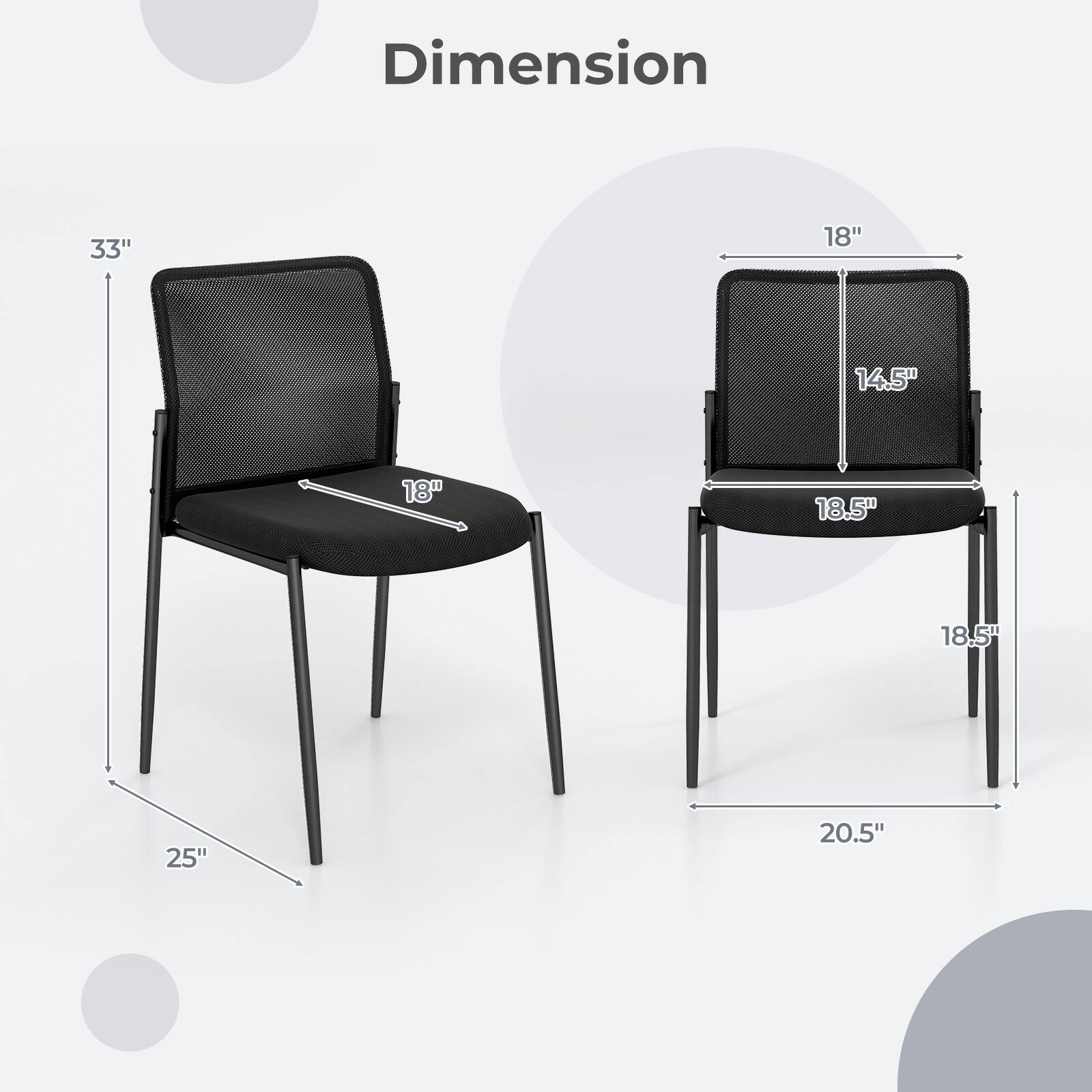 Dimension: 33" 18" 14.5" 18" 18.5" 18.5" 25" 20.5"