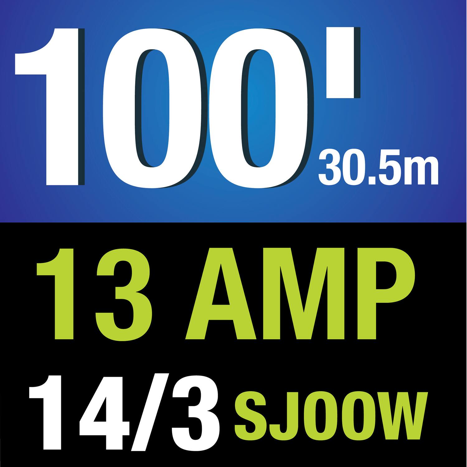 100' 30.5m 13 AMP 14/3 SJ00W