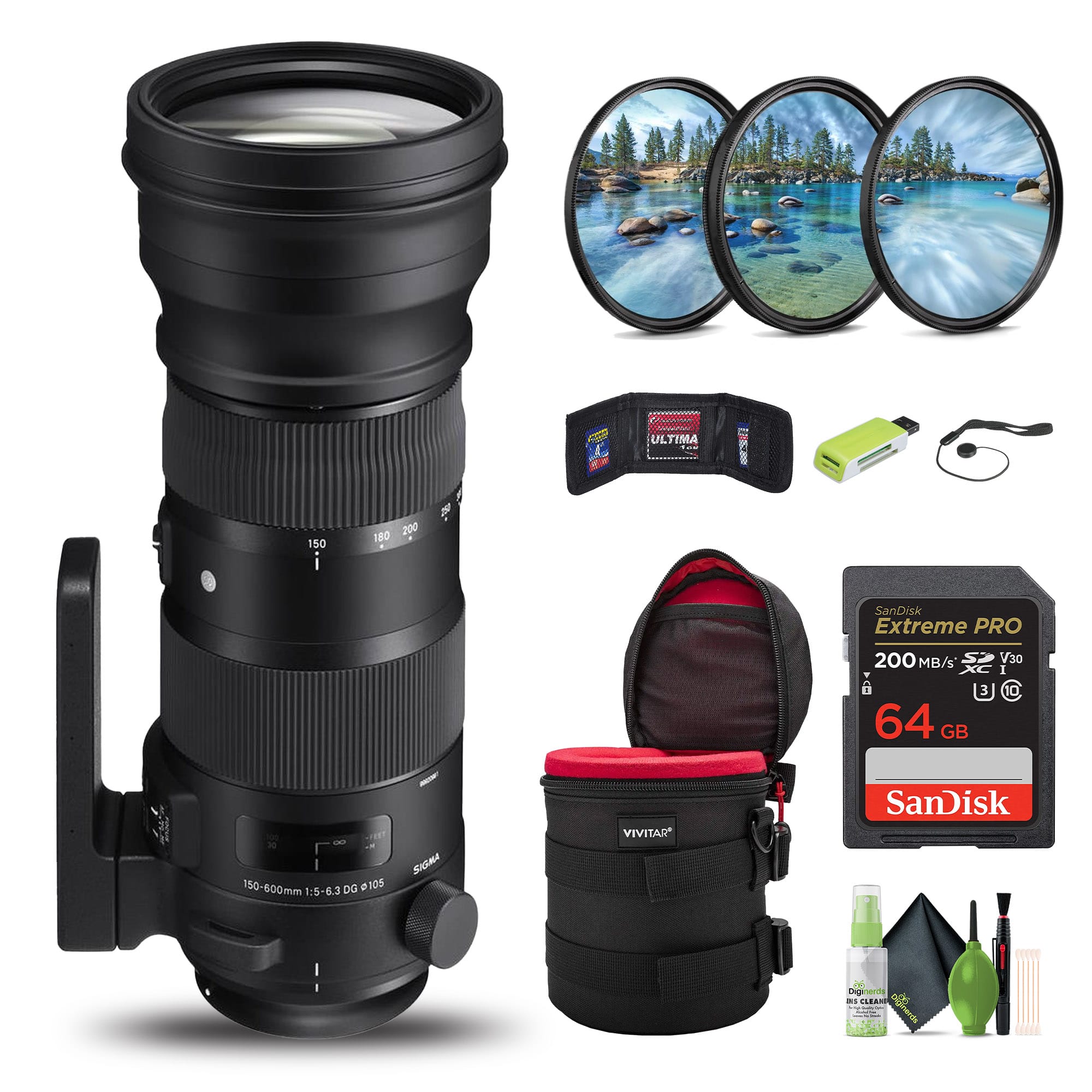 Sigma 150 600mm F5 6.3 Sports DG OS HSM & TC 1401 for Nikon Black