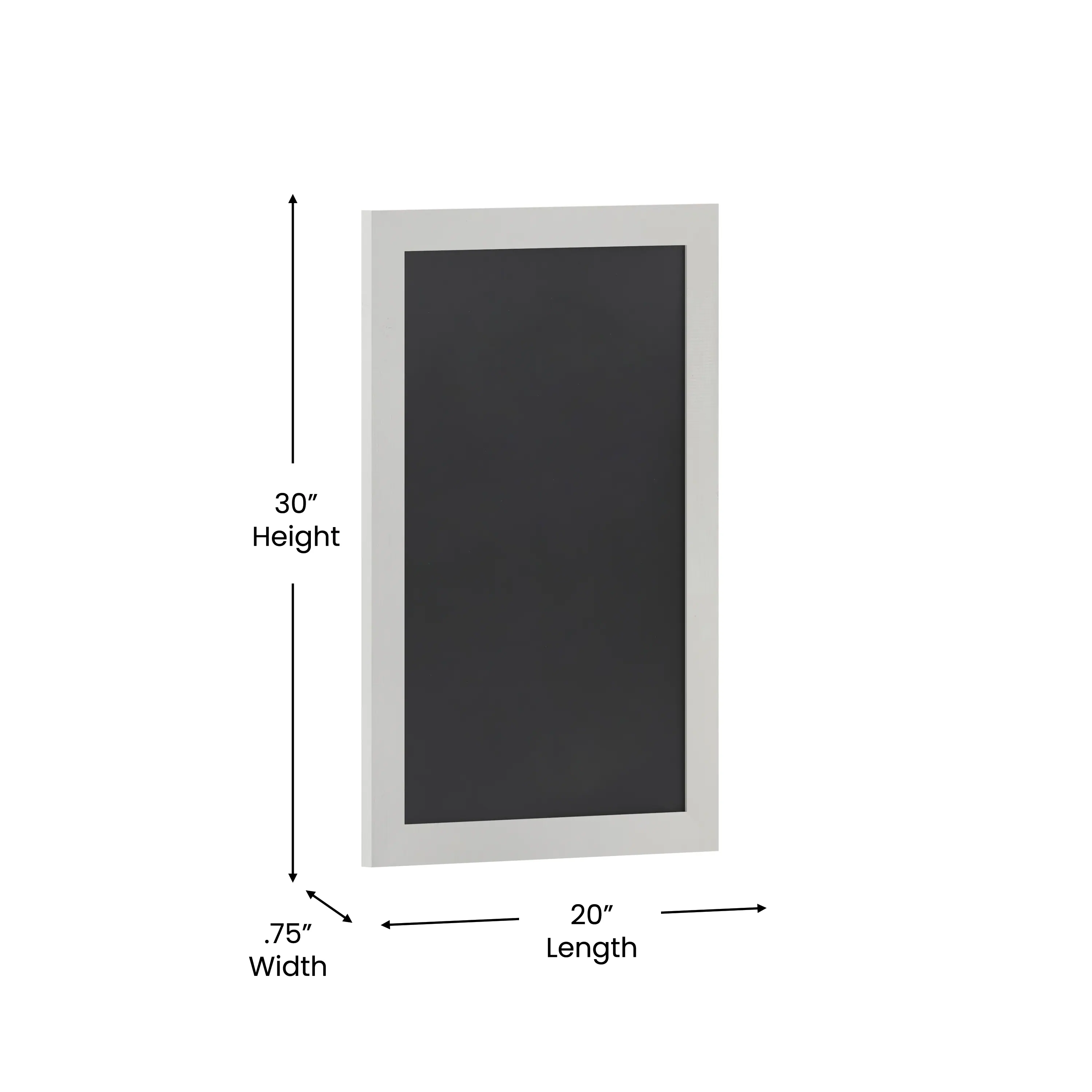 30" Height, .75" Width, 20" Length