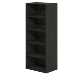 FurniFact - Wooden bookcase with open shelving and sturdy construction - Espresso