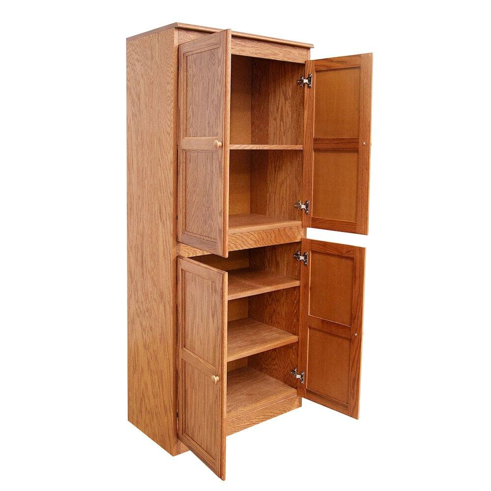 Back. Concepts in Wood - Multi use Storage Cabinet 5 Shelves Dry Oak Finish - Brown.