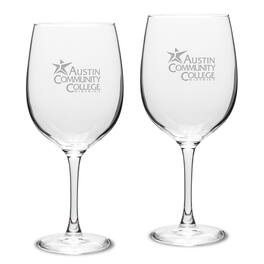 Jardine - Austin Community College 19oz. 2-Piece Traditional Red Wine Table Glass Set - Multicolor