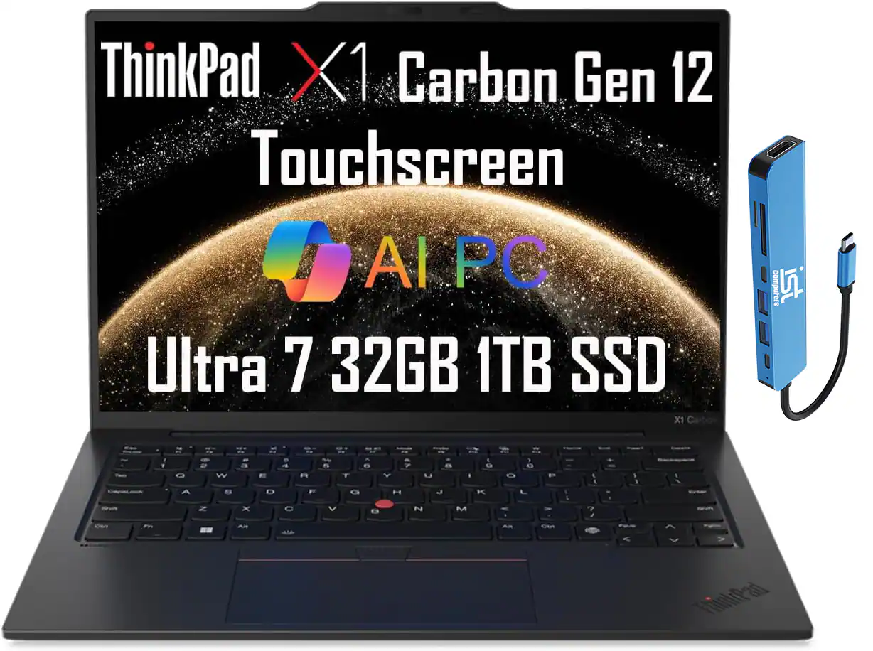 Lenovo - ThinkPad X1 Carbon Gen 12 14" WUXGA Touchscreen Laptop - Intel Core Ultra 7 with 32GB Memory - 1TB SSD - Windows 11 Pro - Black