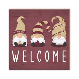 Fan Creations - Florida State Seminoles 10'' x 10'' Welcome Gnomes Sign - Multicolor