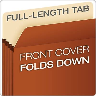 FULL-LENGTH TAB  
FRONT COVER FOLDS DOWN