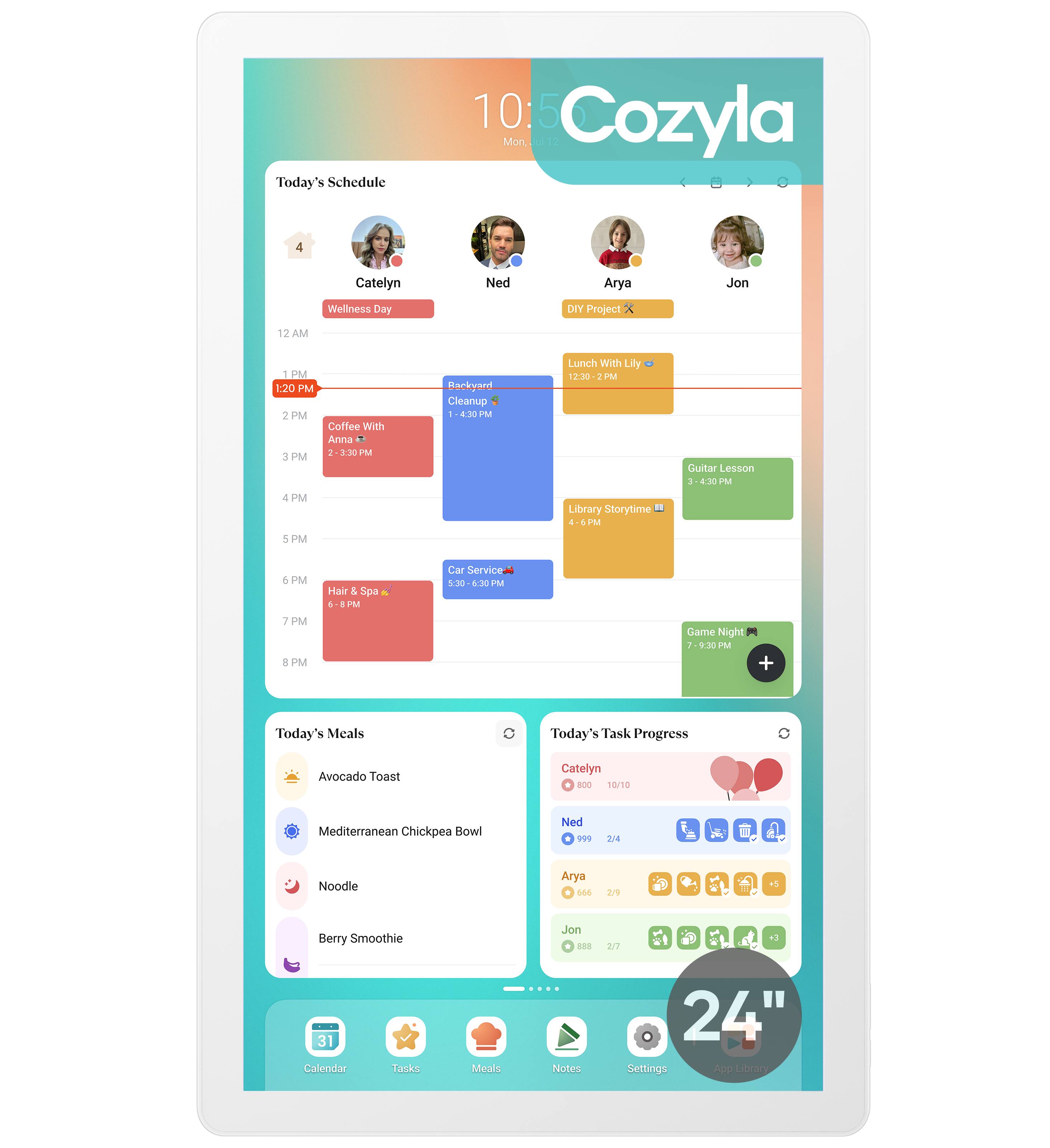Cozyla - 24" Calendar+2 - White