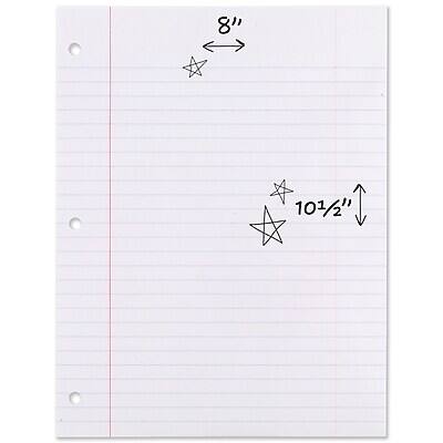 Alt View 1. Mead - Wide Ruled Filler Paper, 8" x 10.5", 3-Hole Punched, 200 Sheets/Pack - White.