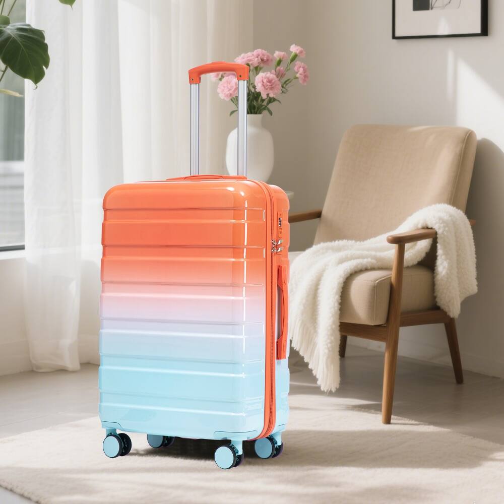 Ropilly 3 Piece Luggage Set PC Hard Shell Suitcase Gradient Color 20/24 ...