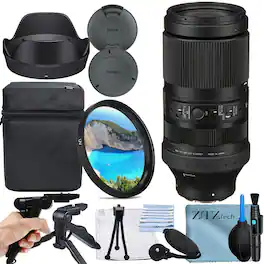 Sigma - 100-400mm f/5-6.3 DG DN OS Contemporary Lens for Sony E Mount with 2x 32GB Card + Case + ZeeTech Bundle - Black