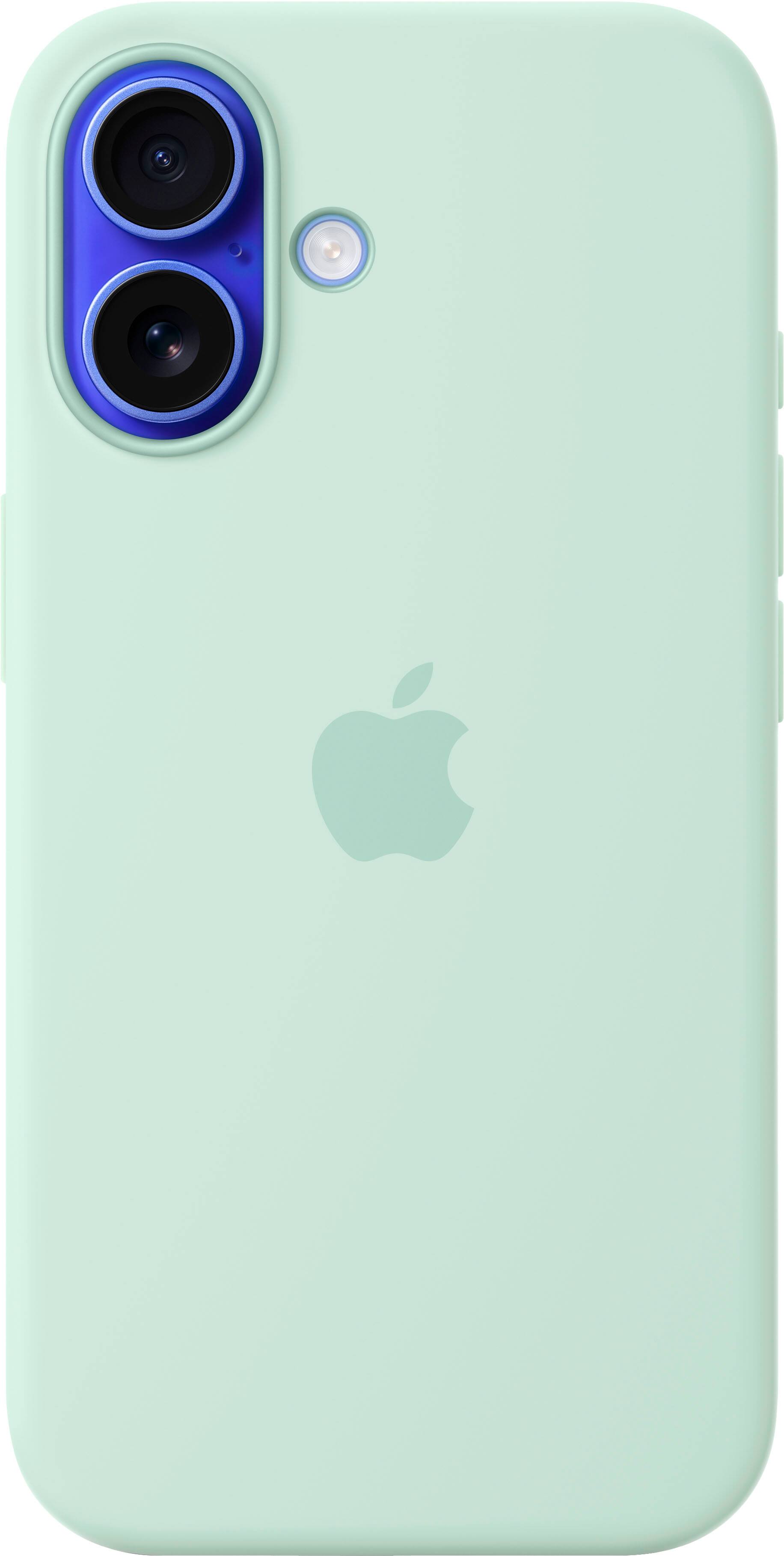 Angle. Apple - iPhone 16 Silicone Case with MagSafe - Aquamarine.