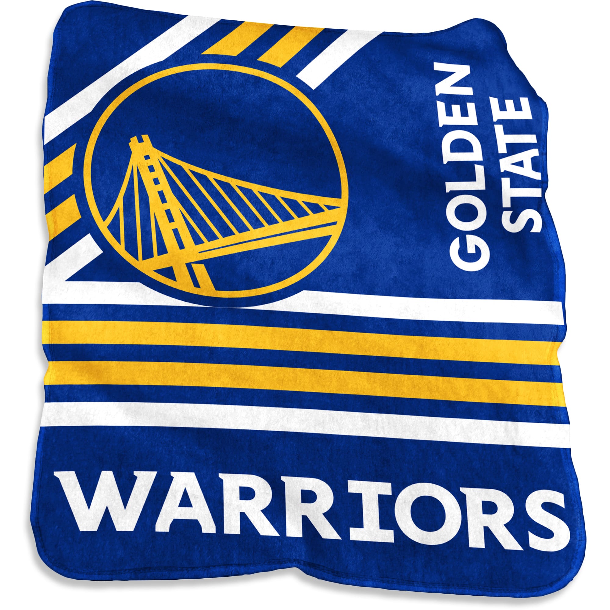 Logo Brands - Golden State Warriors 50'' x 60'' Plush Raschel Throw Blanket - Multicolor