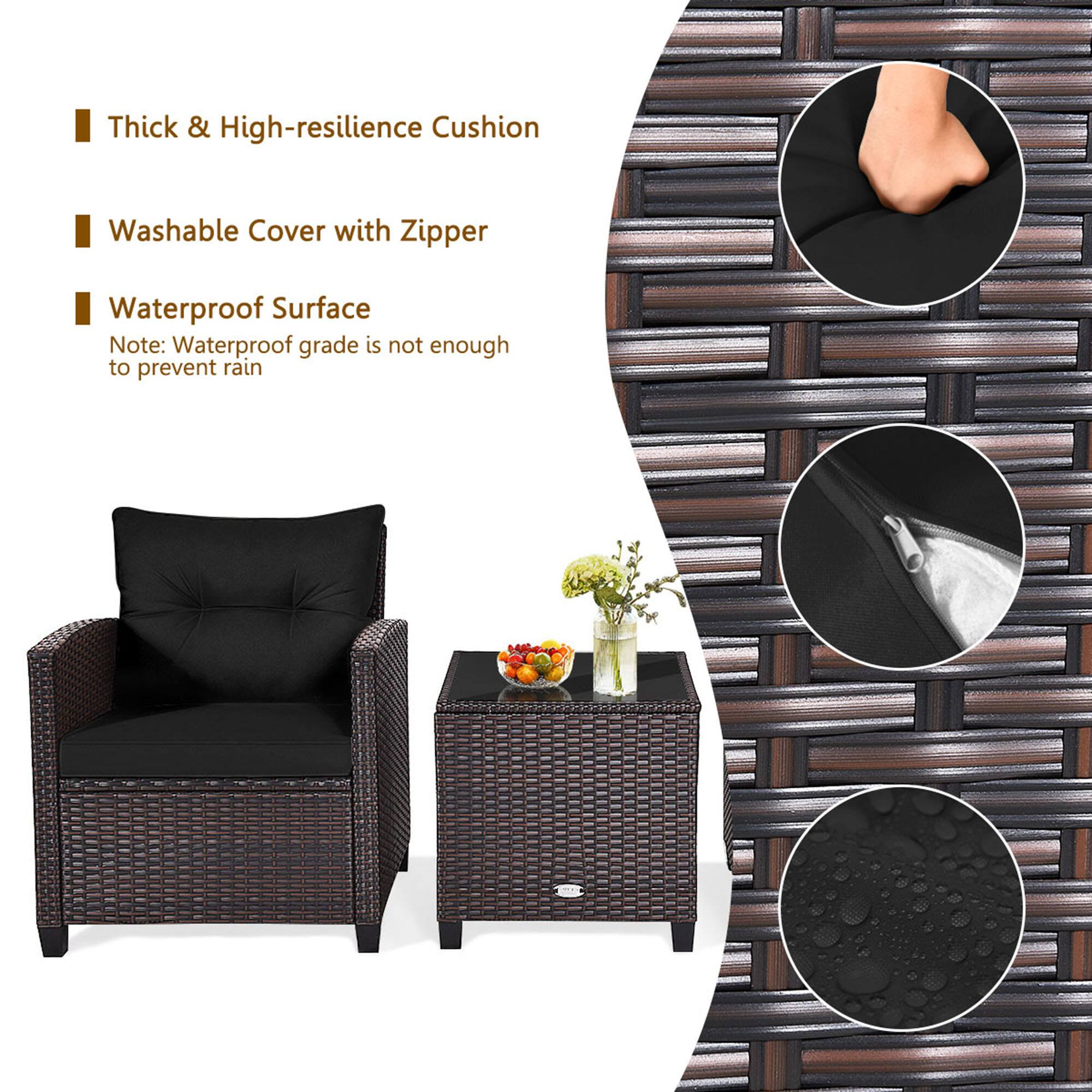 - Thick & High-resilience Cushion
- Washable Cover with Zipper
- Waterproof Surface
  Note: Waterproof grade is not enough to prevent rain