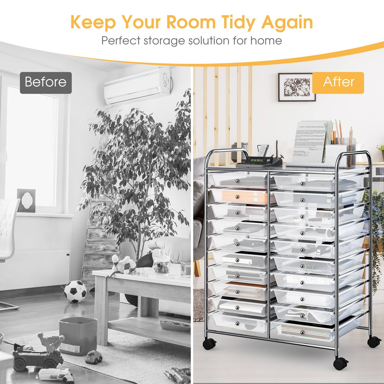 Keep Your Room Tidy Again Perfect Storage Solution for Home Before and After