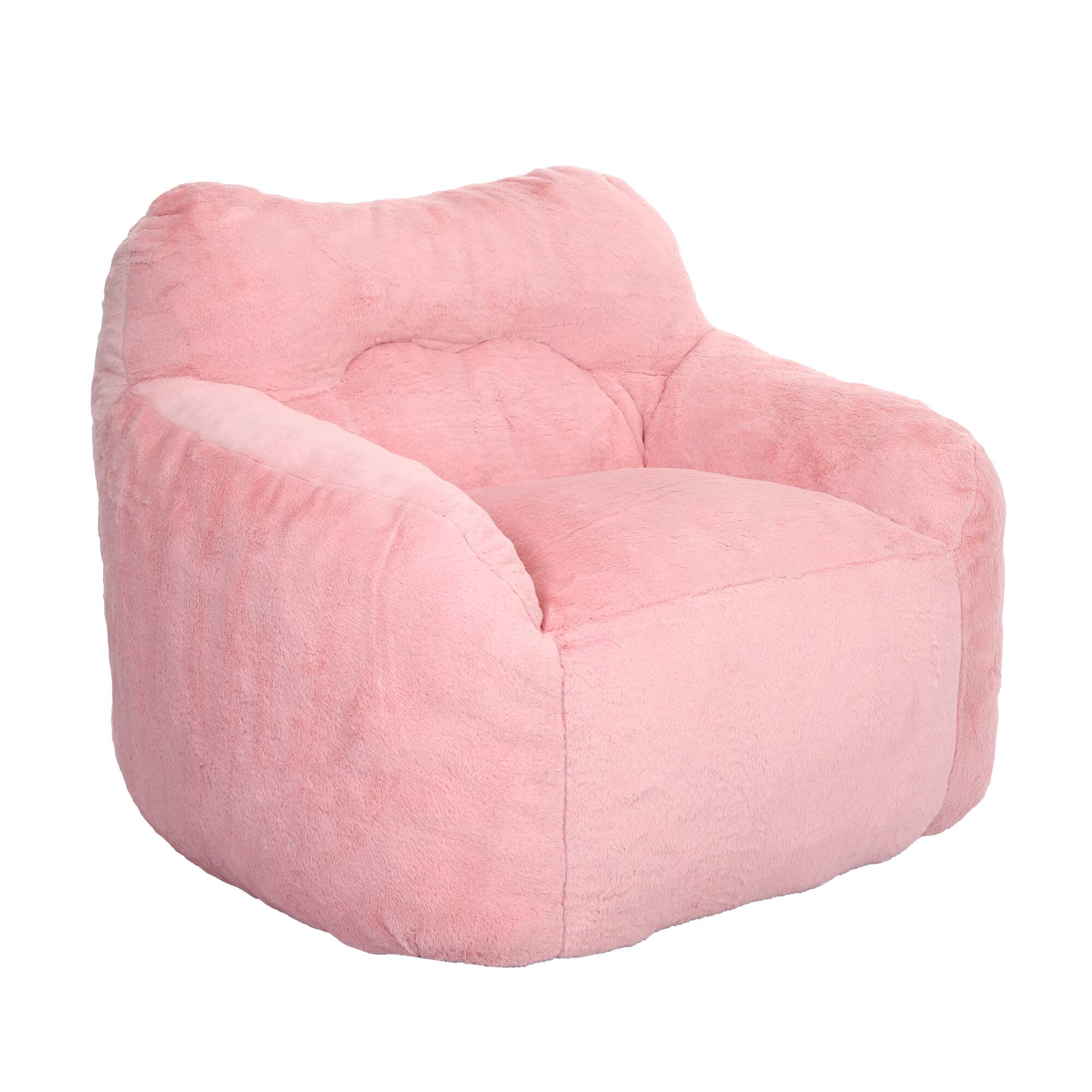 Alt View 5. GOODSILO - Bean Bag Chair Sofa with Armrests - Stuffed High-Density Foam, Lazy Comfy Seating for Adults in Living Room, Bedroom - Pink.