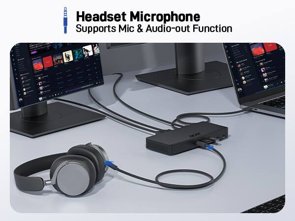 Headset Microphone  
Supports Mic & Audio-out Function